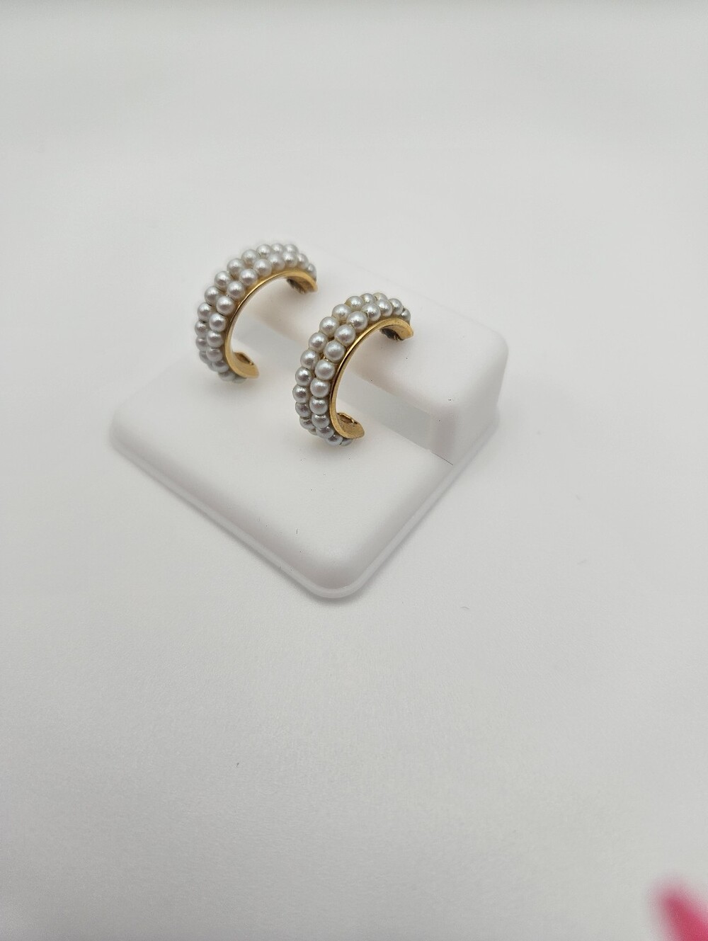 Gold Pearl-Trim Hoop Earrings - Women Jewelry